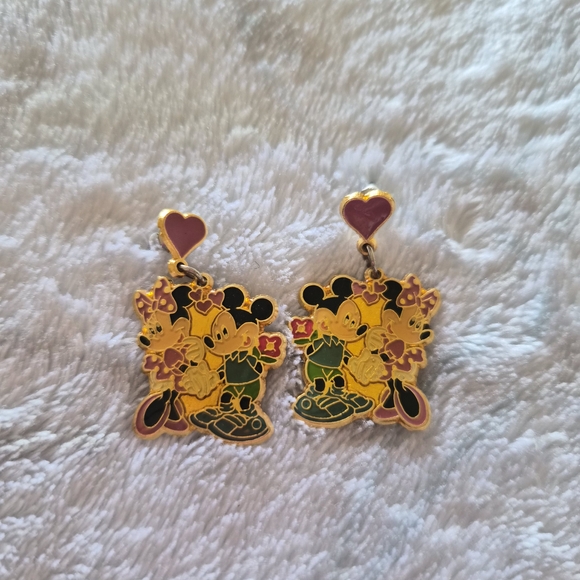 Jewelry - Mickey and Minnie Mouse Heart Earrings